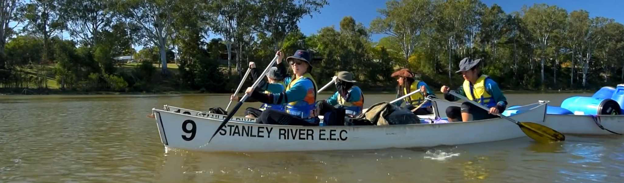  Aerial photos of Stanley River Environmental Education Centre students navigating Lake Somerset.